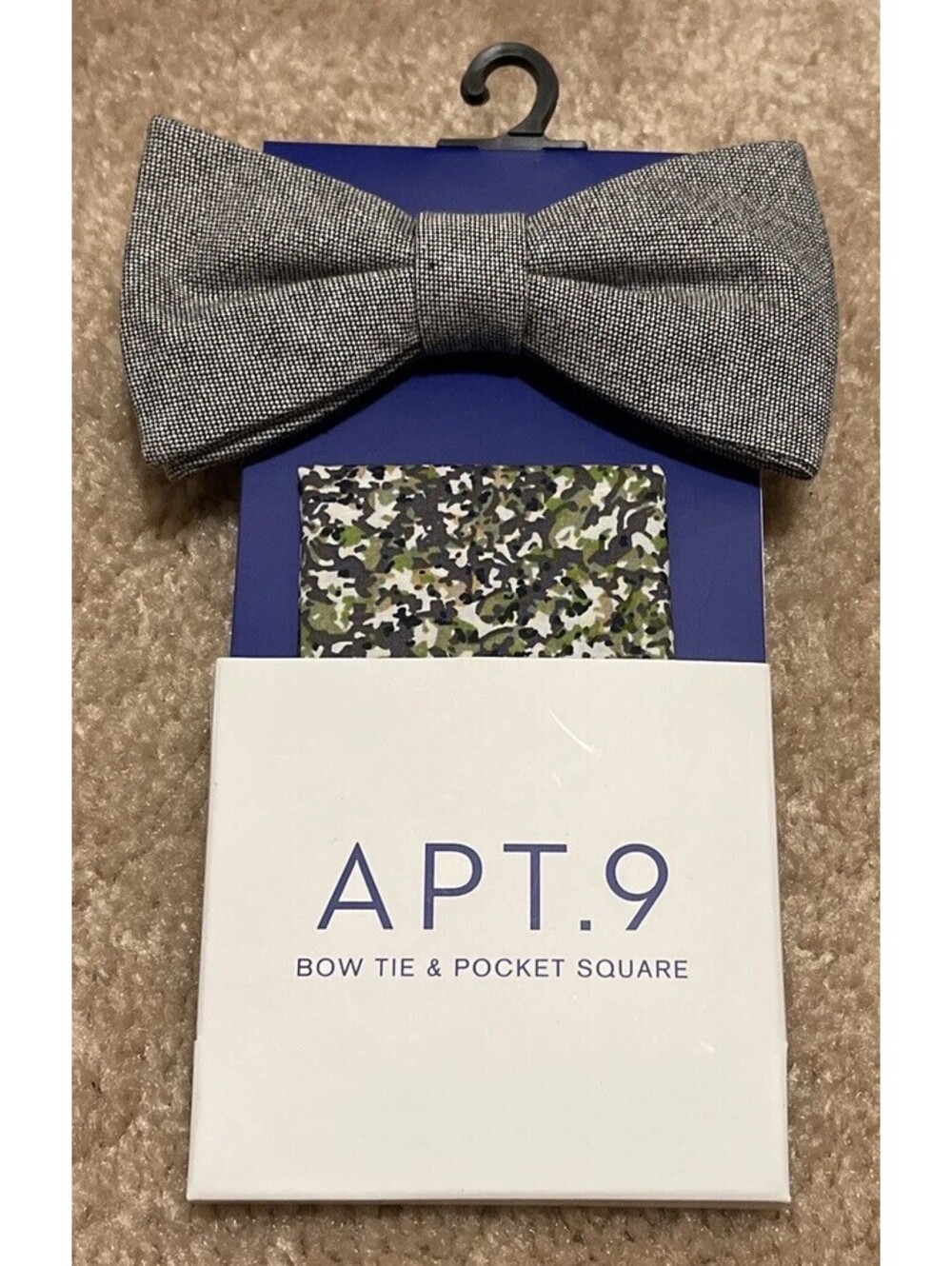 Apt 9 Mens Bow Tie & Pocket Square - Blue NWT! A1203